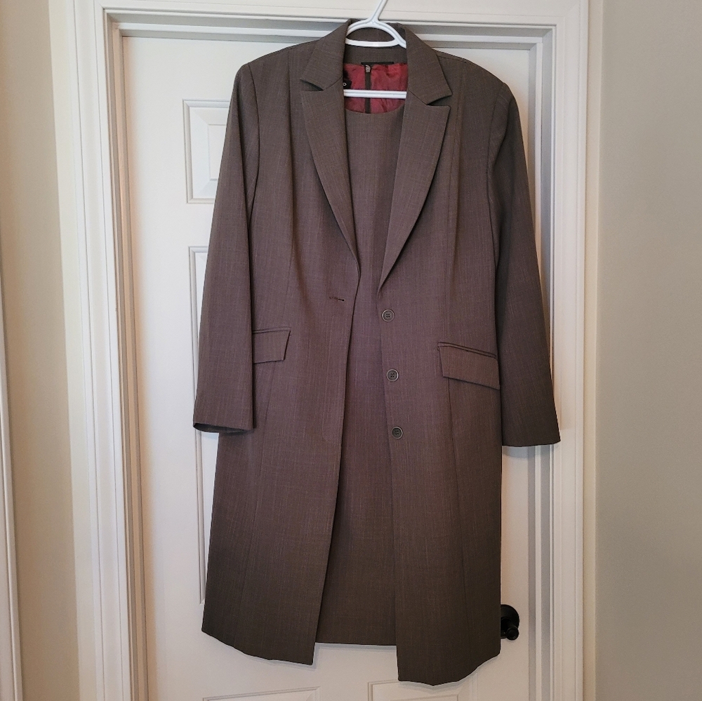 Vintage 1990s 2pc Olive Dress Suit Set dress & jacket - 14